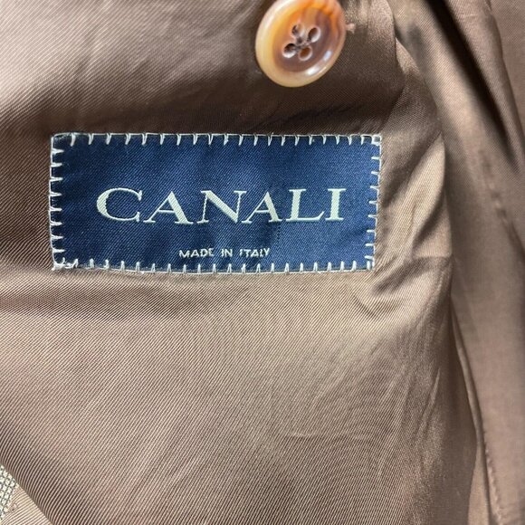 Canali Super 120s Wool Suit Mens 56R Brown 35x29 Pleated Pants 2-Piece - Picture 6 of 16